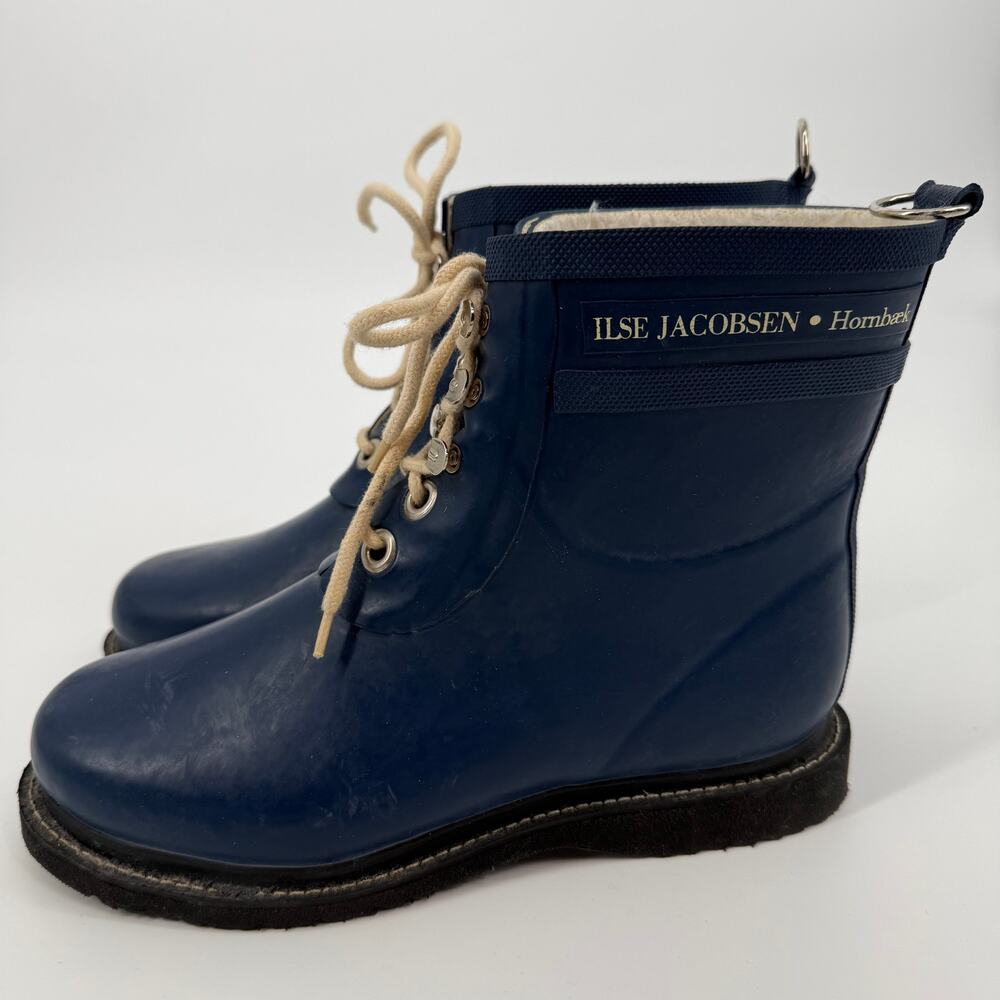 ILSE JACOBSEN HORNBAEK WOMEN’S RAIN BOOTS SIZE EU 38 or US 8 Navy Blue - Picture 2 of 8